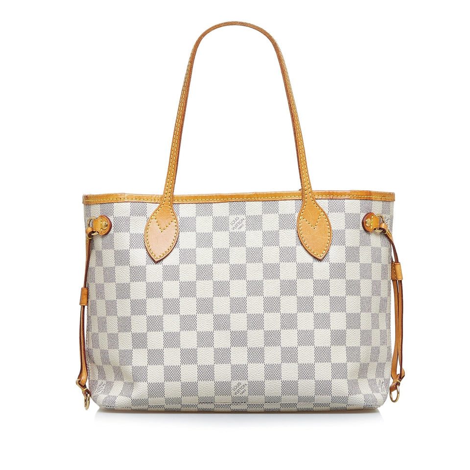 Louis Vuitton Damier Azur Neverfull PM White Tote
