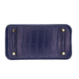 Hermes25cm Birkin Bleu Saphir Matte Alligator Gold Hardware