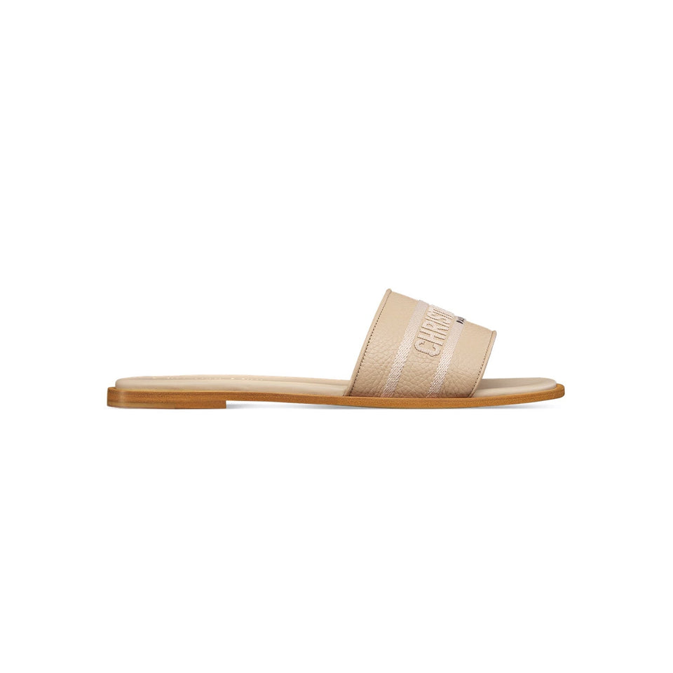 Dior Dway Slide Powder Beige Grained Calfskin