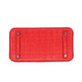 Hermes25cm Birkin Bougainvillea Matte Alligator Palladium Hardware