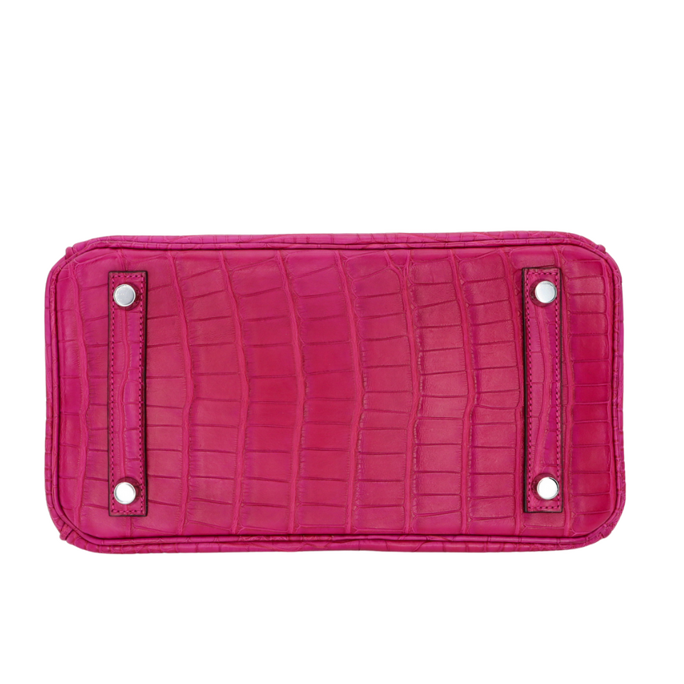 Hermes25cm Birkin Rose Scheherazade Matte Alligator Palladium Hardware