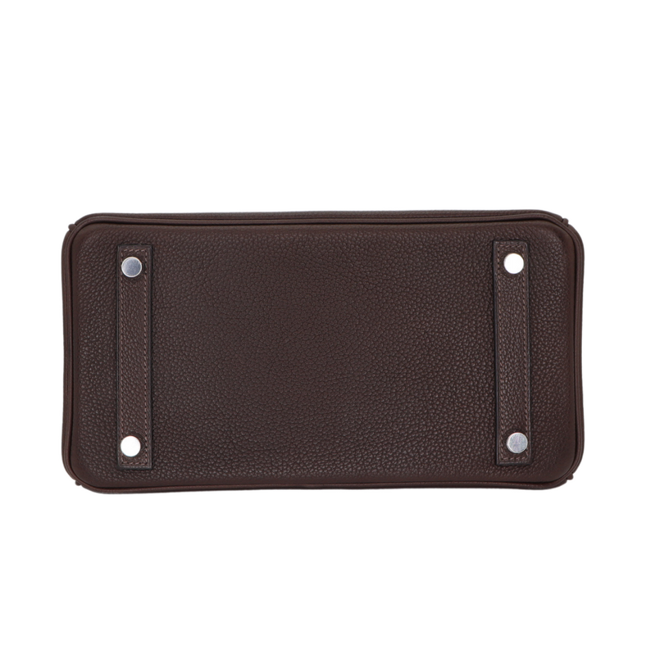 Hermes25cm Birkin Ebene Barenia Faubourg Palladium Hardware