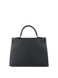 Hermes Kelly 35 Black Sombrero Leather PHW.