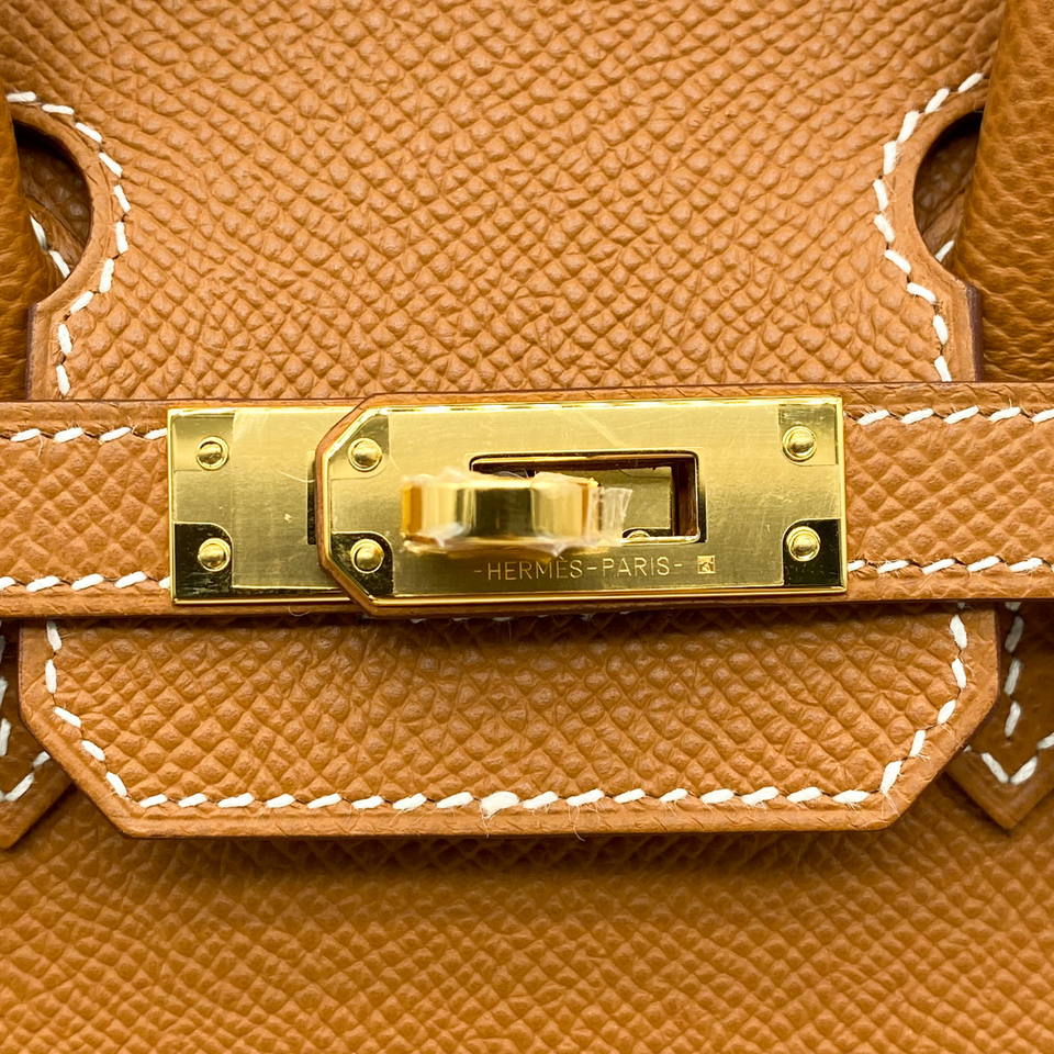 Hermes25cm Birkin Sellier Gold Epsom Leather Gold Hardware