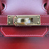 Hermes25cm Birkin Sellier Rouge H Box Calf Leather Gold Hardware