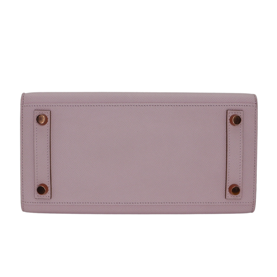 Hermes25cm Birkin Sellier HSS Mauve Pale/ Gris Perle Epsom Leather Rose Gold Hardware