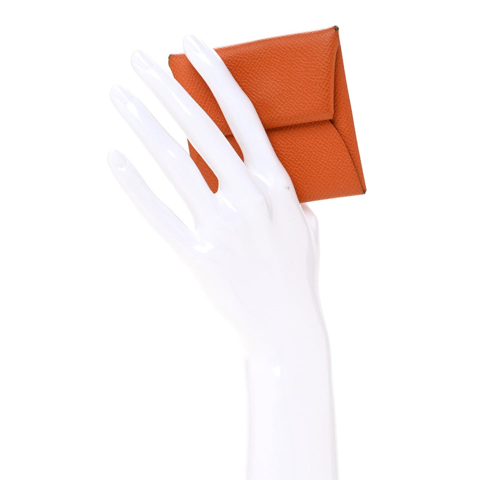 Hermes Epsom Bastia Verso Coin Purse Orange Lime