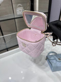 Chanel Mini Vanity Case Light Pink Quilted Lambskin with Mirror | Bags Junction