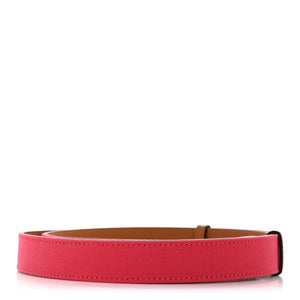 Hermes Toile Epsom Reversible Babord 24mm Belt Rose Extreme Gold