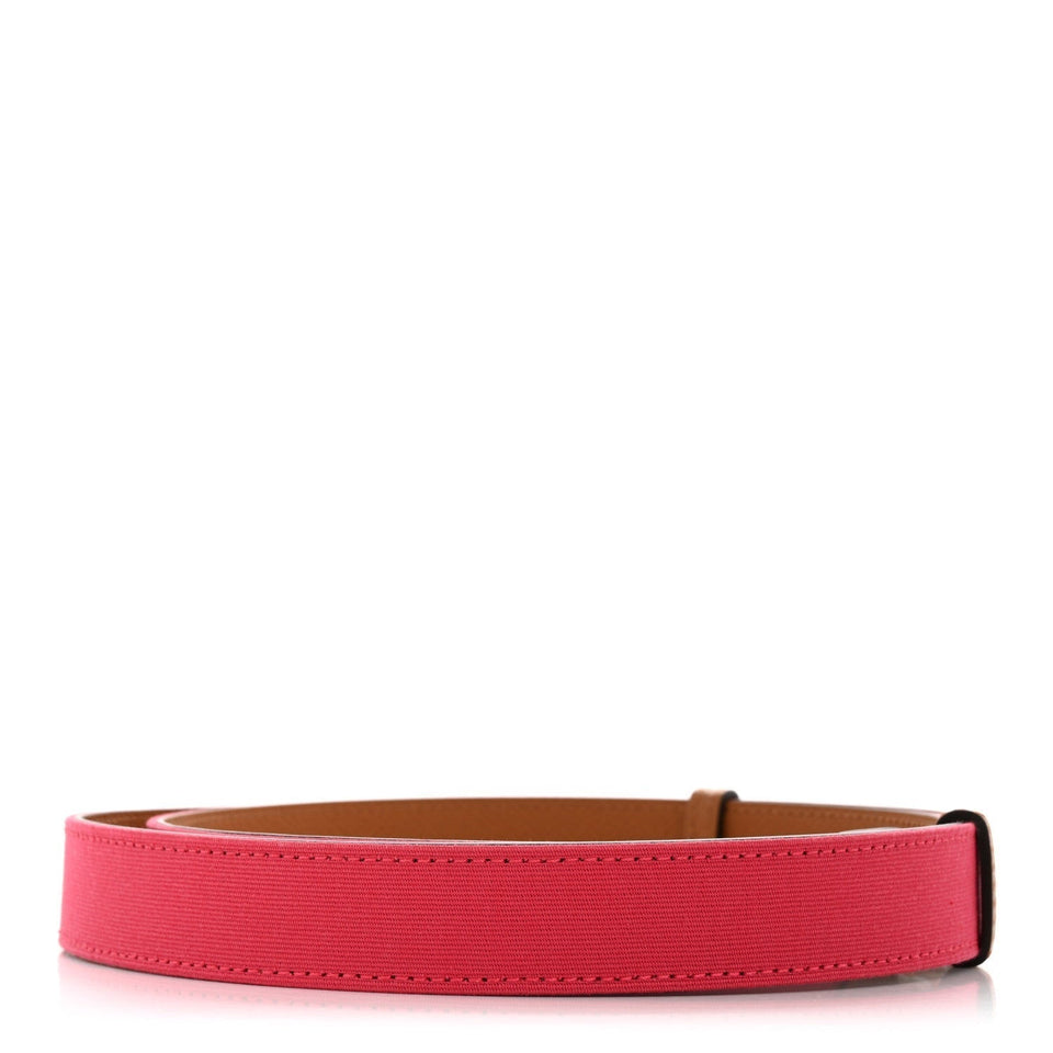 Hermes Toile Epsom Reversible Babord 24mm Belt Rose Extreme Gold