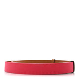 Hermes Toile Epsom Reversible Babord 24mm Belt Rose Extreme Gold