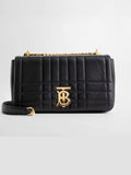 Luxury Burberry Lola Quilted Lambskin Small Shoulder Bag Black