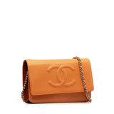 Chanel Coco Mark Caviar Chain Wallet Shoulder Bag
