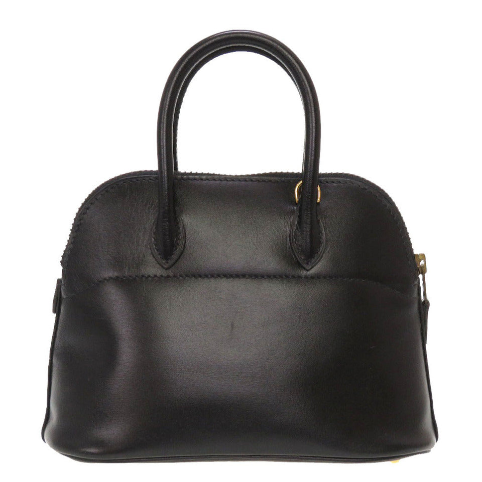 Hermes Mini Bolide Boxcalf Black 〇V Engraved 2Way Handbag