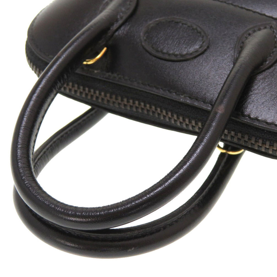 Hermes Mini Bolide Boxcalf Black 〇V Engraved 2Way Handbag