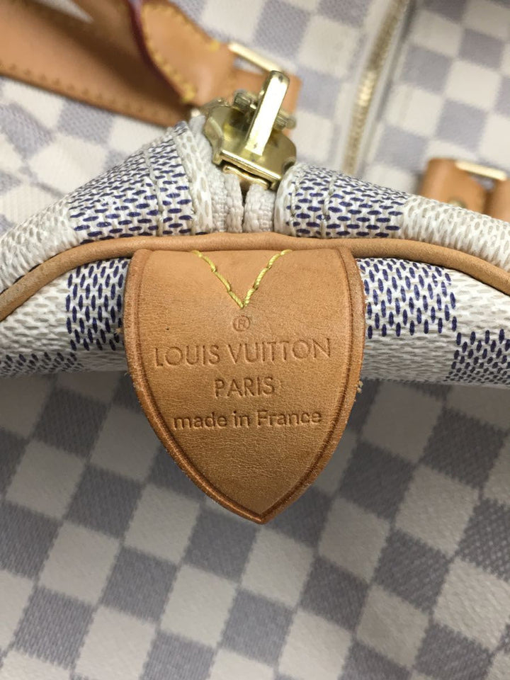 Louis Vuitton Keepall 50 Damier Azur Shoulder Bag White