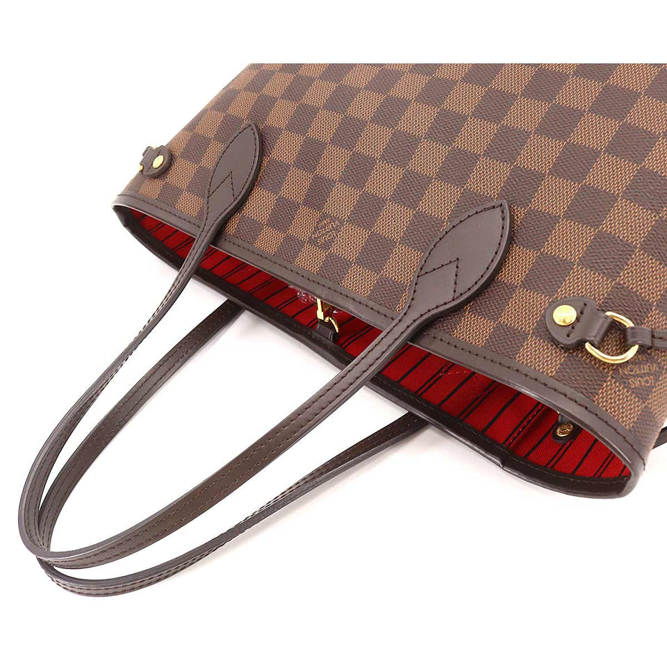 Louis Vuitton Damier Neverfull PM Tote Bag Ebene Brown RFID Gold Hardware