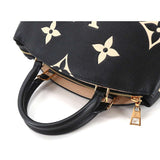 Louis Vuitton Bicolor Monogram Emplant Petit Palais PM Shoulder Bag Black Beige