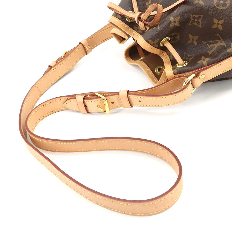 Louis Vuitton Monogram Noe BB Shoulder Bag Brown Rfid Gold Metal Fittings