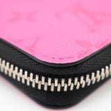 Louis Vuitton Zippy Wallet Vertical Coated Canvas Round Zipper Fuchsia Pink