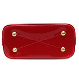 Louis Vuitton Alma BB Patent Calf Leather Monogram Red Brown