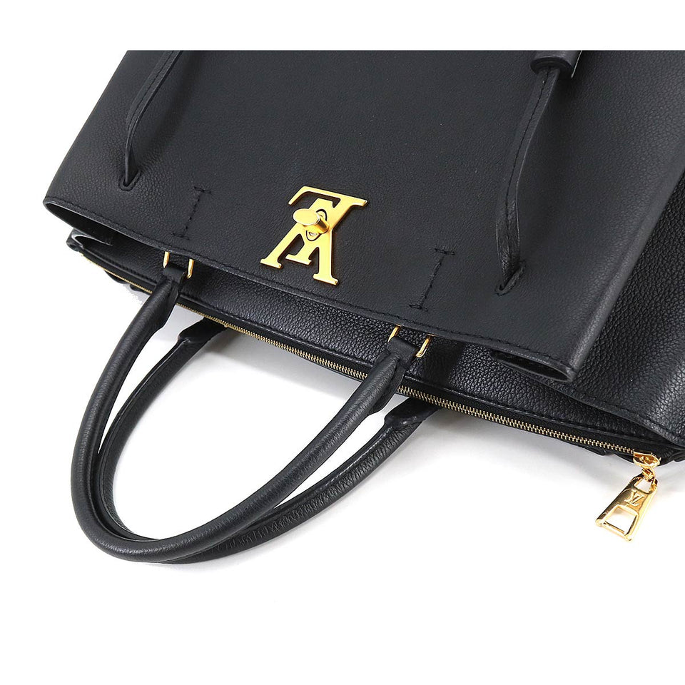 Louis Vuitton LockMe 2 Shoulder Bag Leather Noir