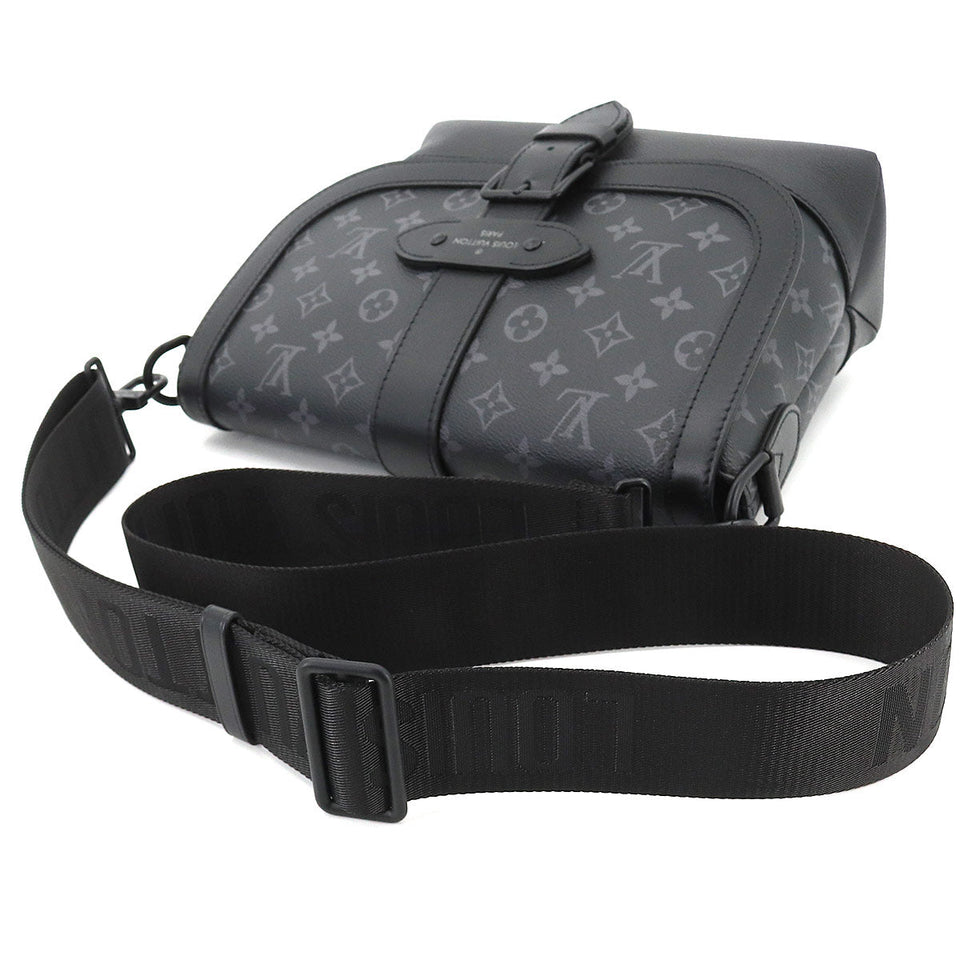 Louis Vuitton Monogram Eclipse Saumur Messenger PM Shoulder Bag Black