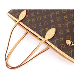 Louis Vuitton Monogram Neverfull MM Tote Bag Brown Pivoine