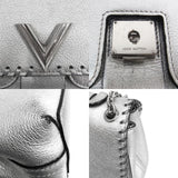 Louis Vuitton Silver Metallic Leather Braided Around Very Chain Bag