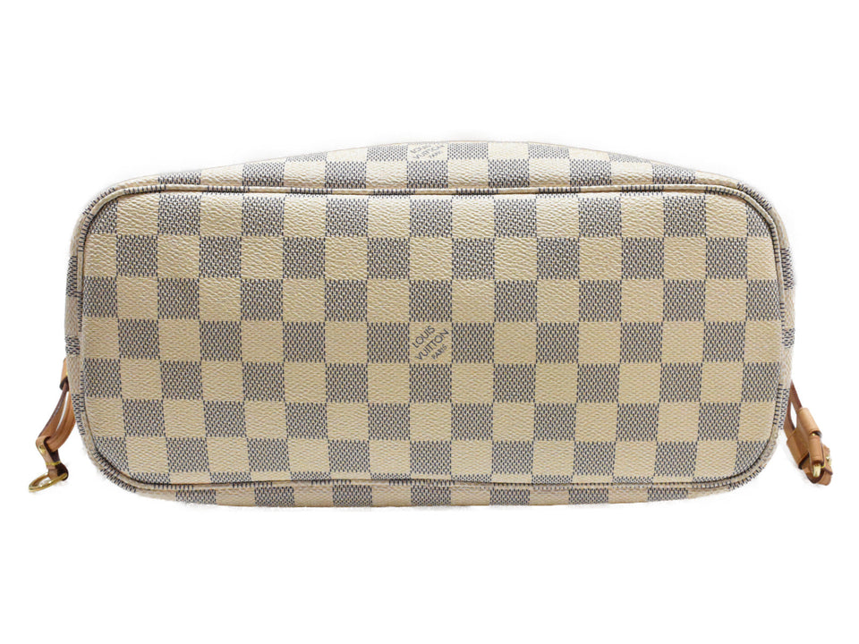 Louis Vuitton Neverfull PM Damier Azur Ivory Coated Canvas Handbag