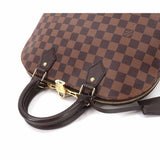 Louis Vuitton Damier Alma PM Hand Bag Ebene Brown Gold Metal Fittings
