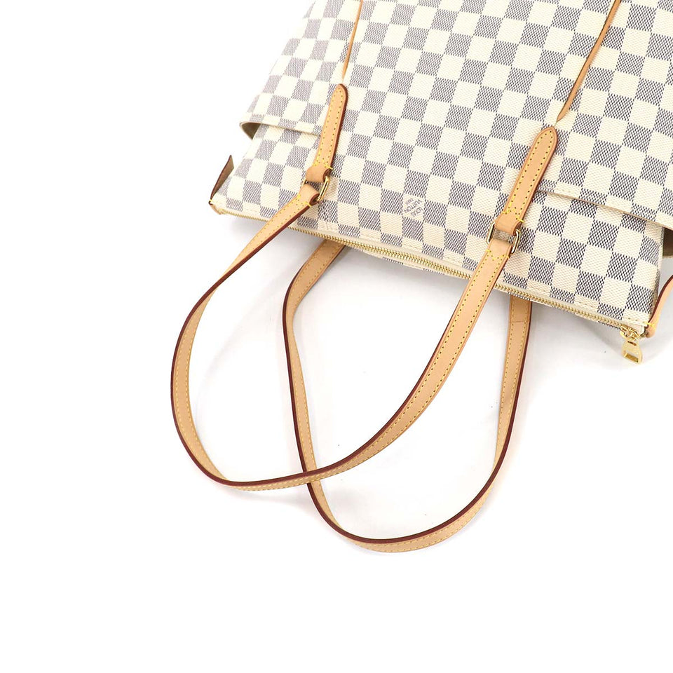 Louis Vuitton Damier Azur Totally PM Tote Bag Gold Hardware