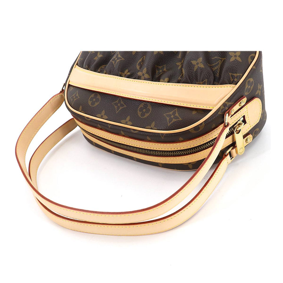 Louis Vuitton Monogram Clara Hand Bag Brown Gold Metal Fittings