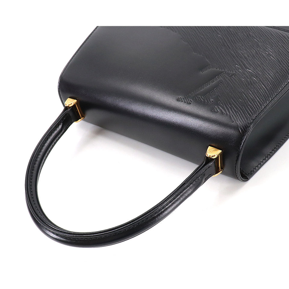 Louis Vuitton Opera Athens Hand Bag Leather Noir Black Gold Metal Fittings