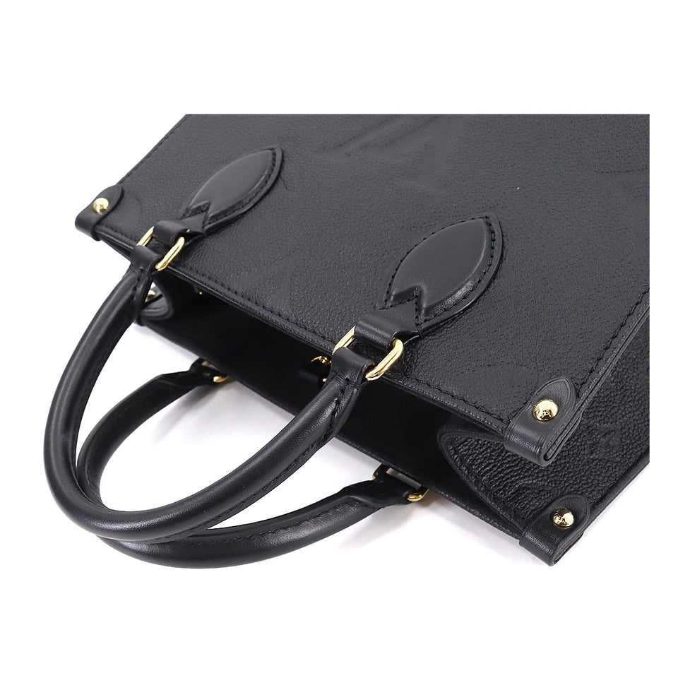Louis Vuitton Monogram Emplant Onthego PM 2way Tote Shoulder Bag Noir