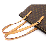 Louis Vuitton Monogram Cabas Mezzo Tote Bag Brown Gold Metal Fittings