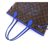 Louis Vuitton Monogram Ikat Flower Neverfull MM Tote Bag Grand Blue