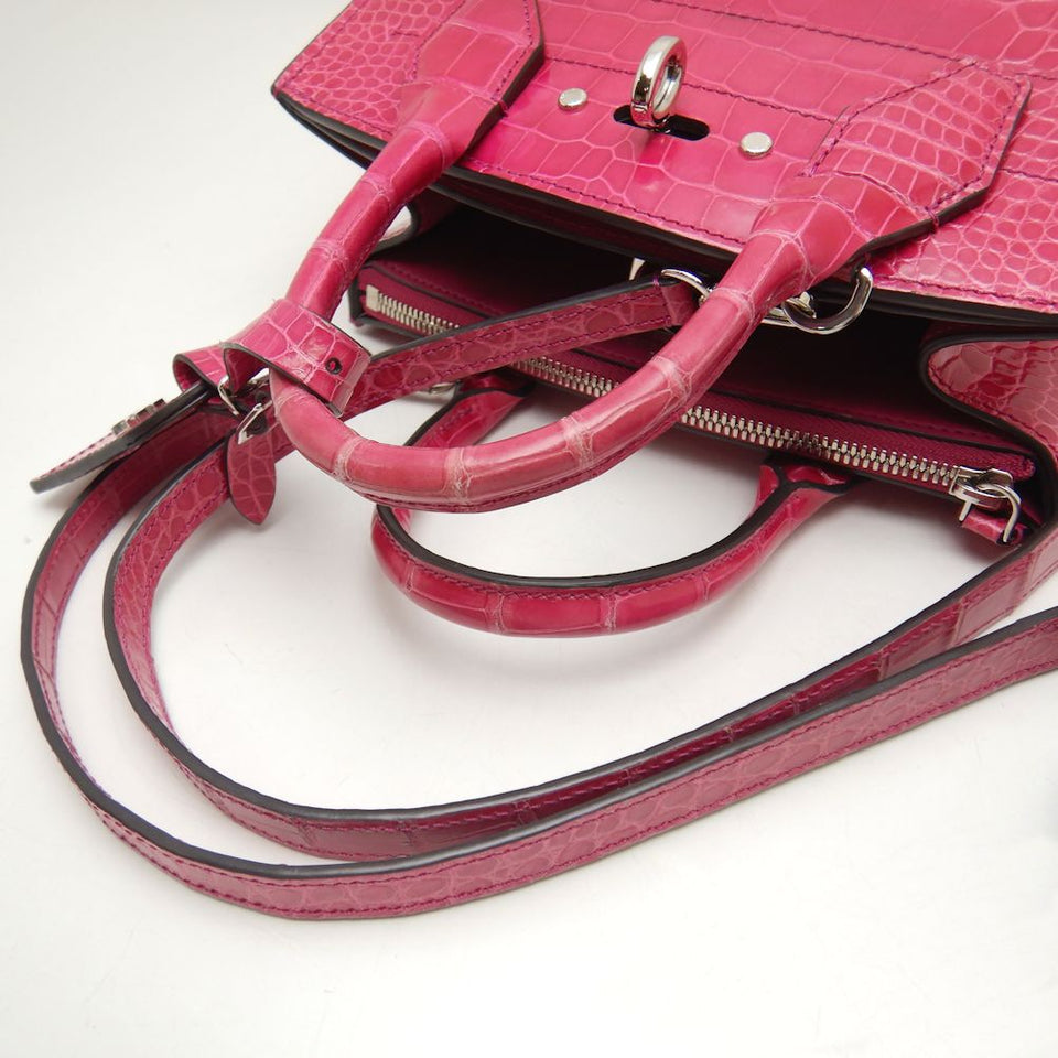 Louis Vuitton Mini Handbag Alligator Rose Fuchsia