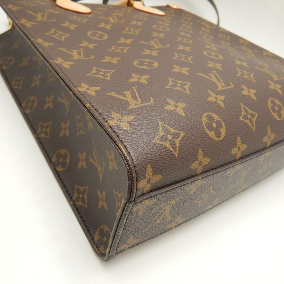 Louis Vuitton Monogram Sac Plat PM Tote Bag Brown