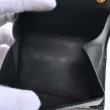 Saint Laurent- Leather Tiny Wallet Tri-fold Compact Wallet Black