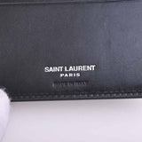 Saint Laurent- Leather Money Clip Bifold Wallet Billfold Black
