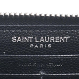 Saint Laurent- Leather Round Zipper Long Wallet Black