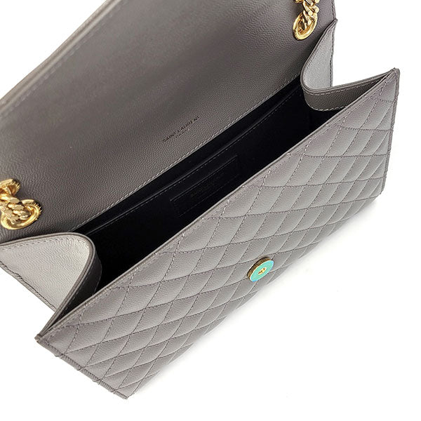 Saint Laurent- Envelope Chain Shoulder Bag Medium Grey