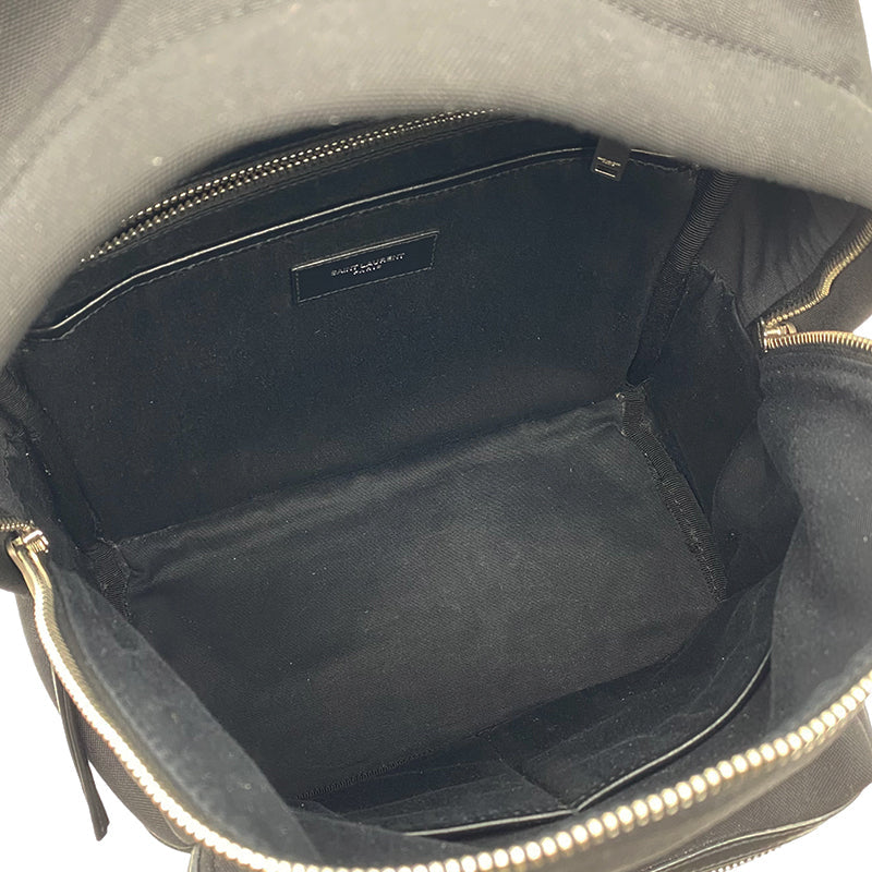 Saint Laurent- City Mini Backpack Leather Black Silver Hardware Rucksack