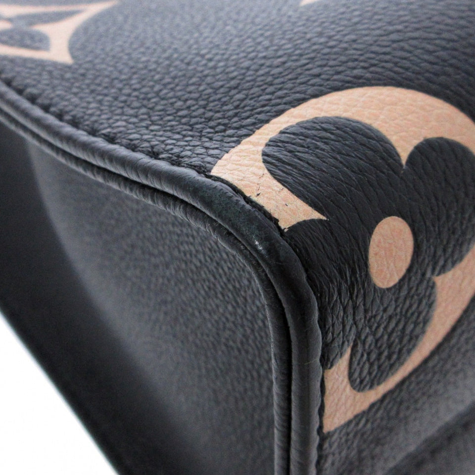 Louis Vuitton On The Go PM Tote Bag Black Beige