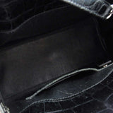 Saint Laurent- Shoulder Bag Jour Baby Crocodile Embossed Handbag Black