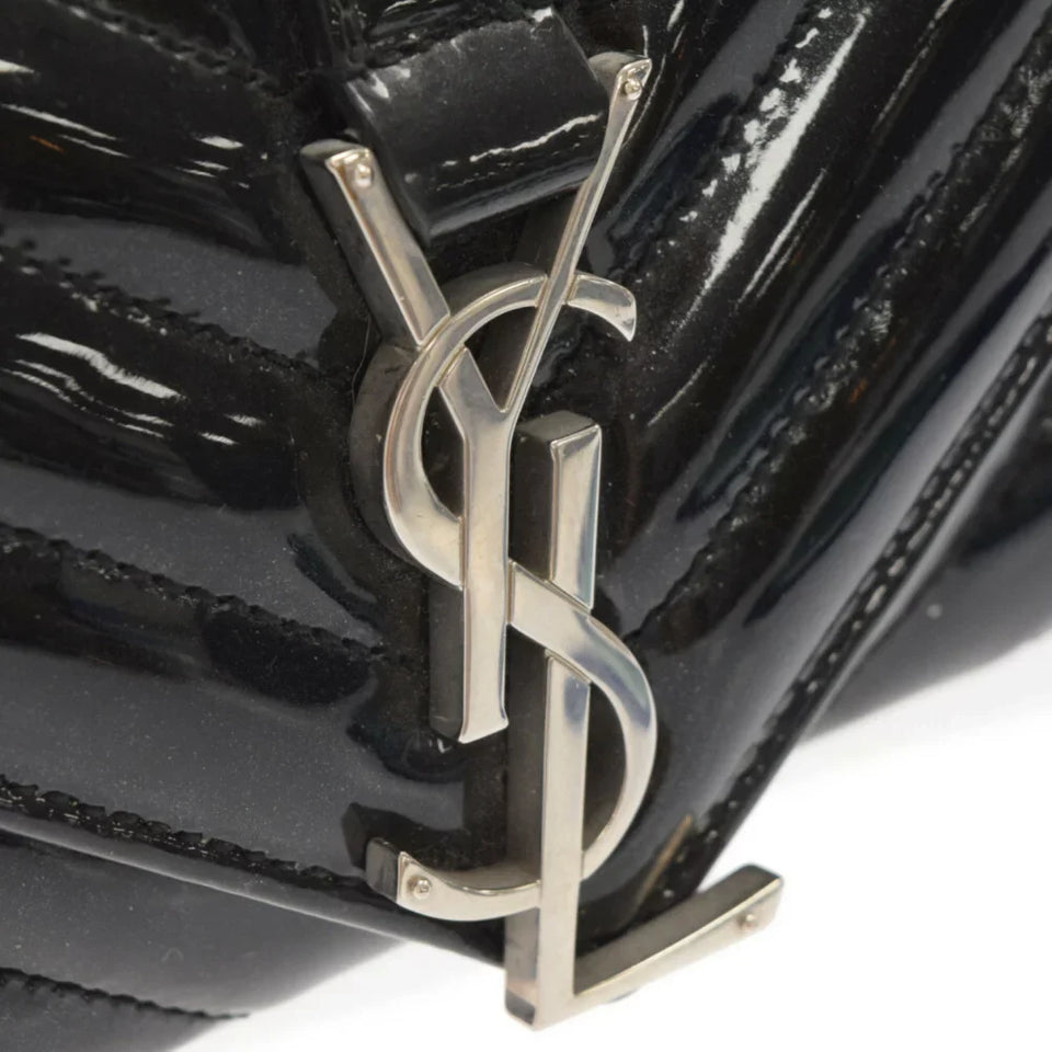 Saint Laurent- Paris Baby Chai Patent Chain Shoulder Bag Black