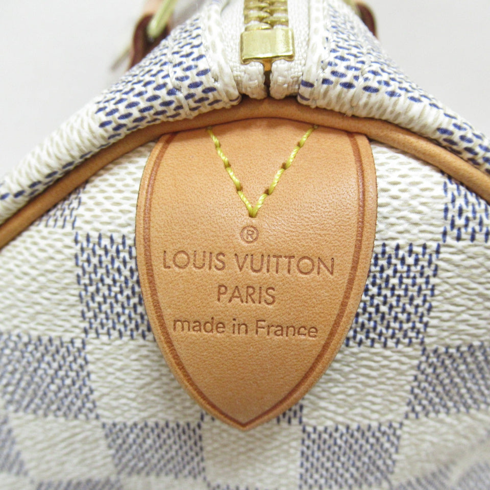 Louis Vuitton Speedy 25 Handbag Damier Azur Canvas