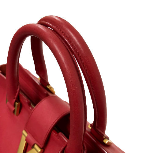 Saint Laurent- Petit Cabas Shoulder Bag Wine Red Gold Metal Fittings