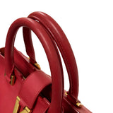 Saint Laurent- Petit Cabas Shoulder Bag Wine Red Gold Metal Fittings